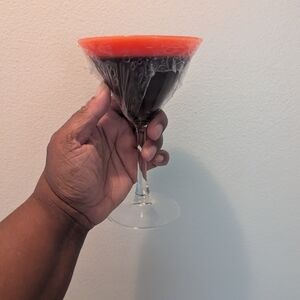 Martinit Glass Candle Orange and Black Decorative Glass